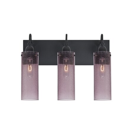 Juni 10 Vanity, Plum Bubble, Black, 3x60W Incandescent